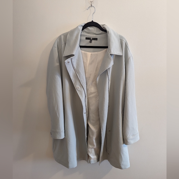 Seafoam 7 For All Mankind Trench Coat xl to 2xl or 3xl, no belt - Picture 7 of 9